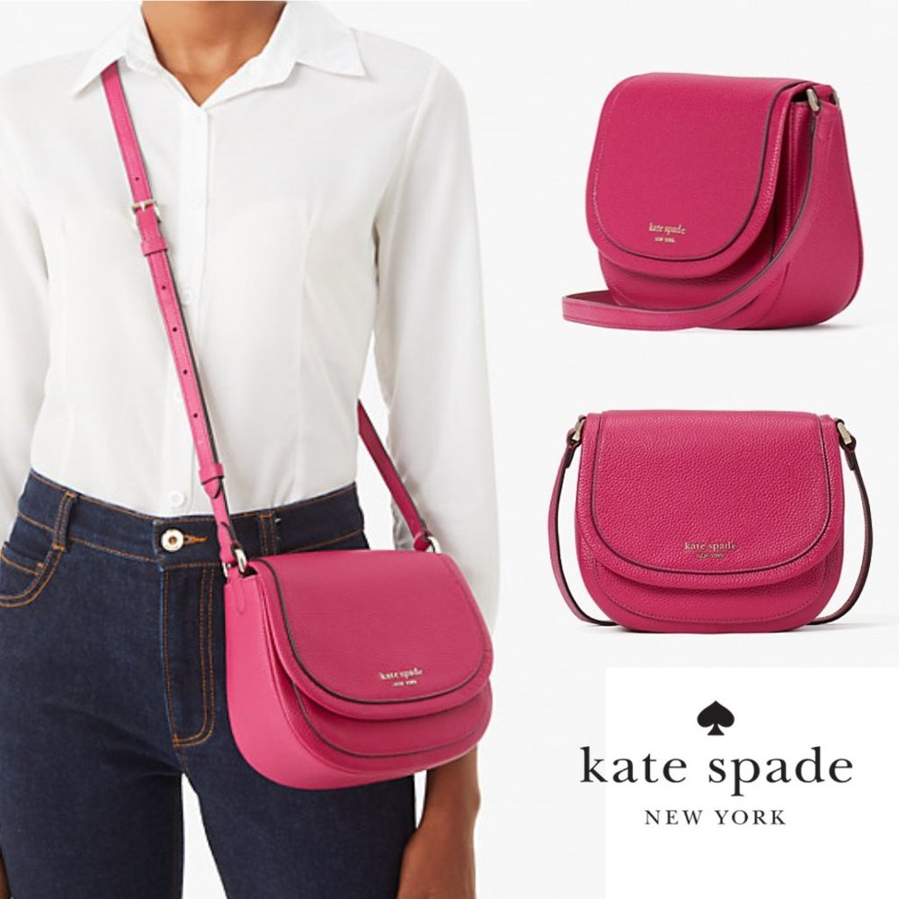 🌷 NEW Kate Spade Pink Roulette Saddle Crossbody Bag